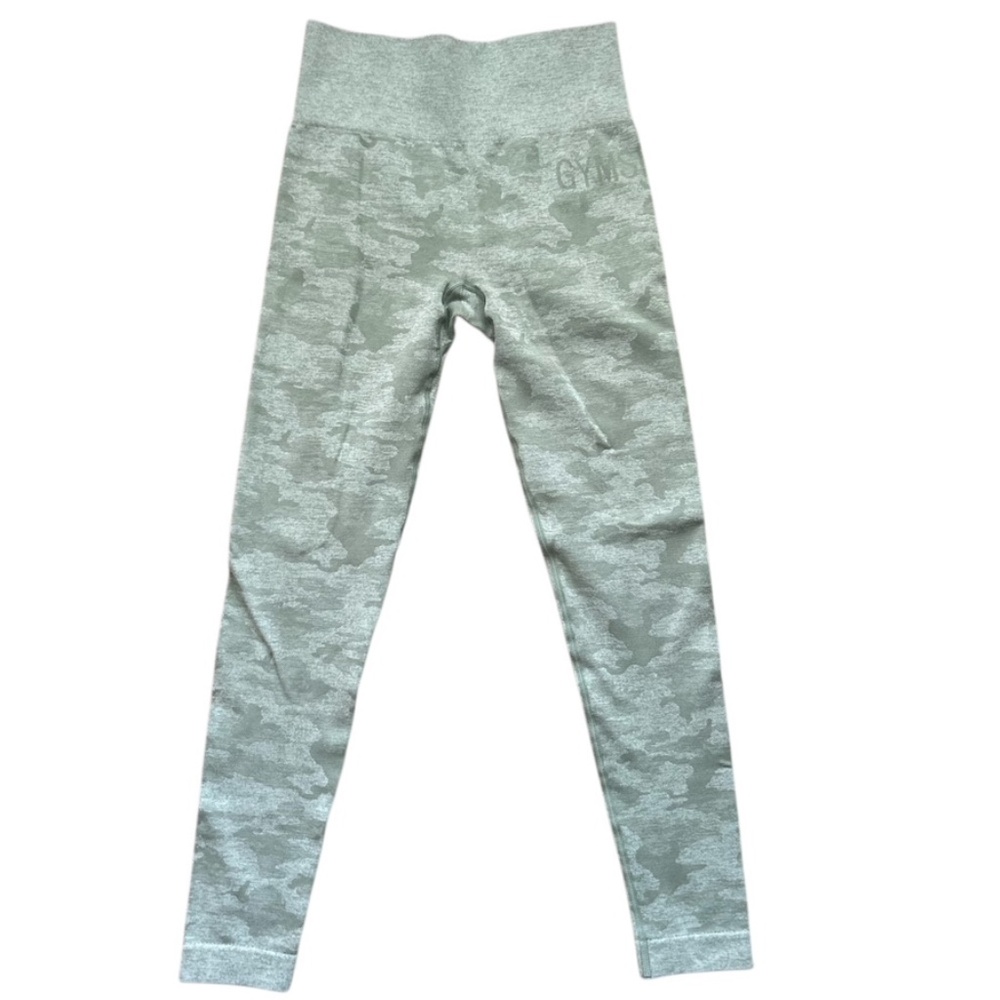 Gymshark Camo Seamless Leggings Scrunch Sage